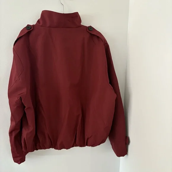 Commense Vintage Loose Trench Coat In Burgundy Size L NWT - Picture 10 of 14